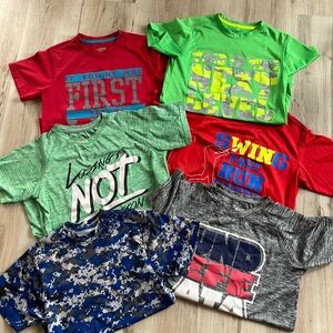 Lot of 6 Boys M (10/12) athletic t-shirts